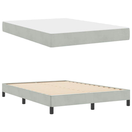 Box spring seng med madras Lysegrå 160 x 210 cm Stof
