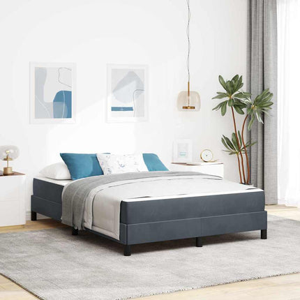 Box spring seng med madras Mørkegrå 160 x 210 cm Stof