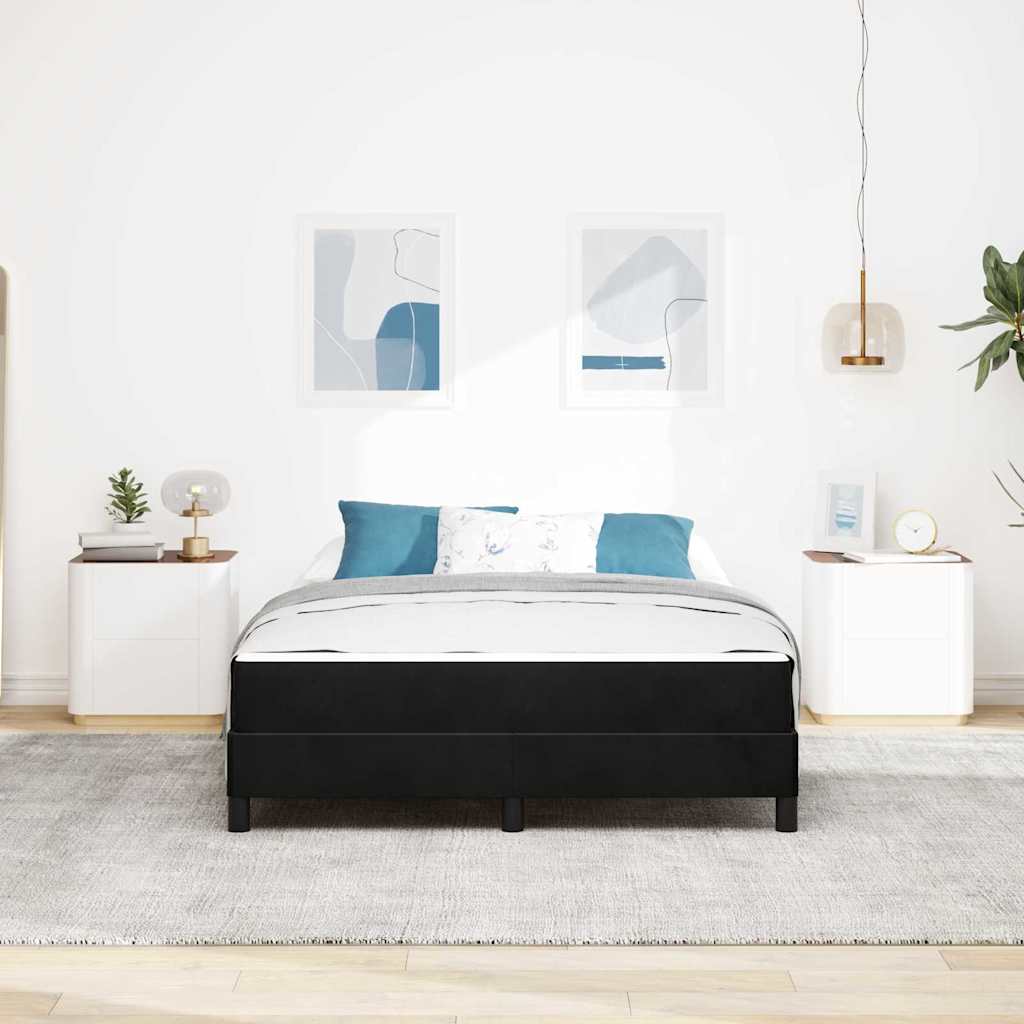 Box spring seng med madras Sort 160 x 210 cm Stof