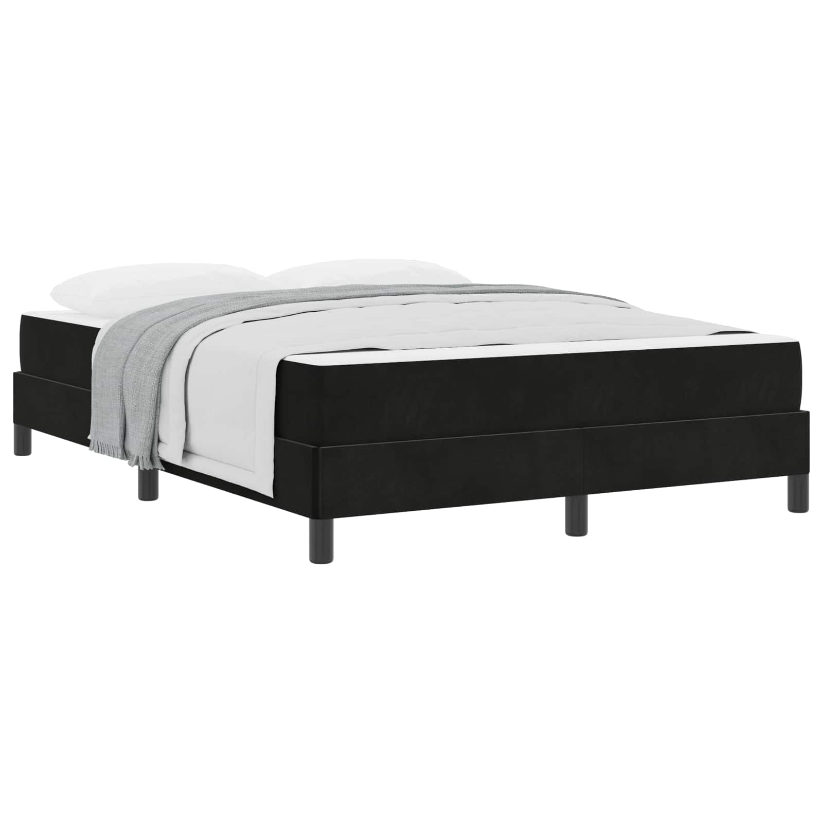 Box spring seng med madras Sort 160 x 210 cm Stof