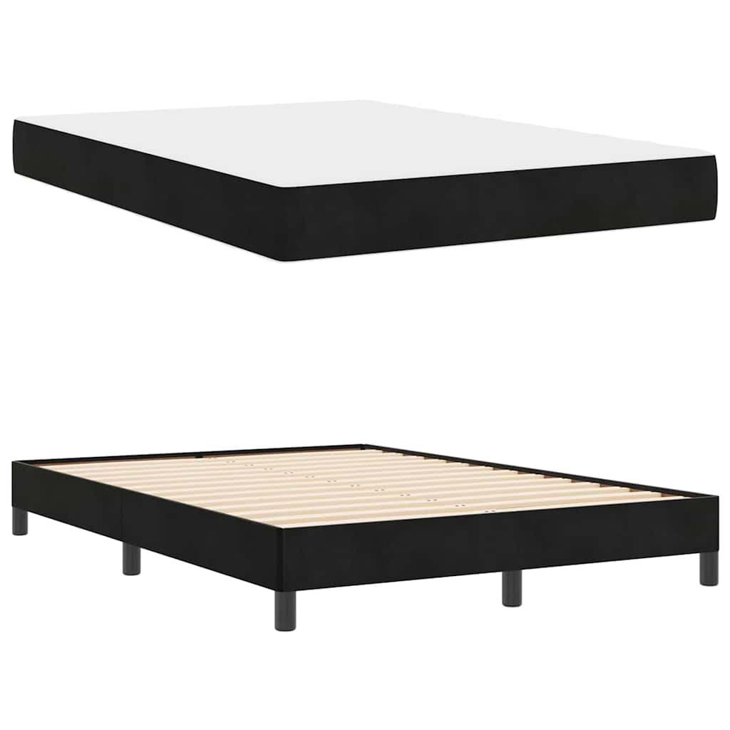 Box spring seng med madras Sort 160 x 210 cm Stof