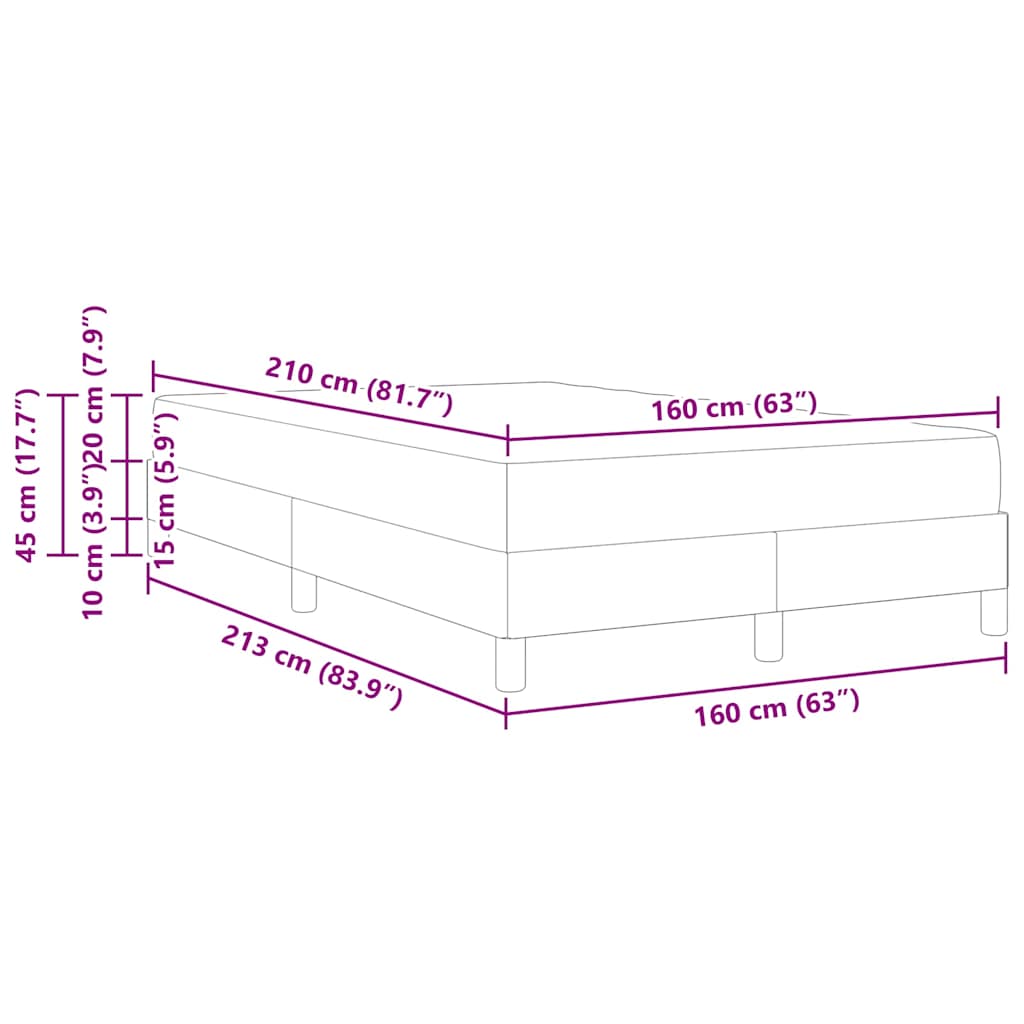 Box spring seng med madras Sort 160 x 210 cm Stof