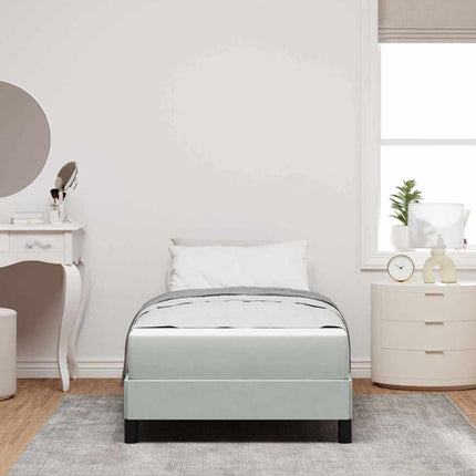 Box spring seng med madras Lysegrå 90 x 220 cm Stof