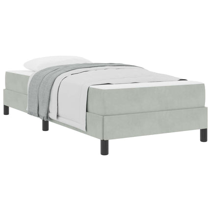 Box spring seng med madras Lysegrå 90 x 220 cm Stof