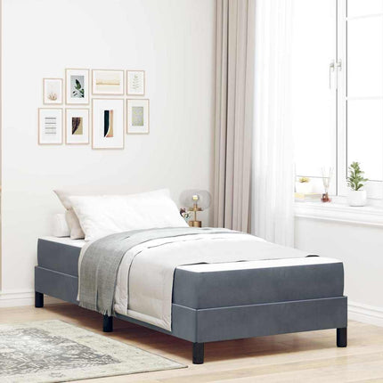 Box spring seng med madras Mørkegrå 90 x 220 cm Stof