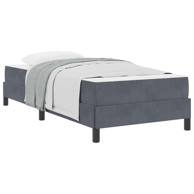 Box spring seng med madras Mørkegrå 90 x 220 cm Stof