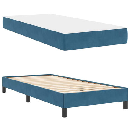Box spring seng med madras Mørk blå 100 x 220 cm Stof