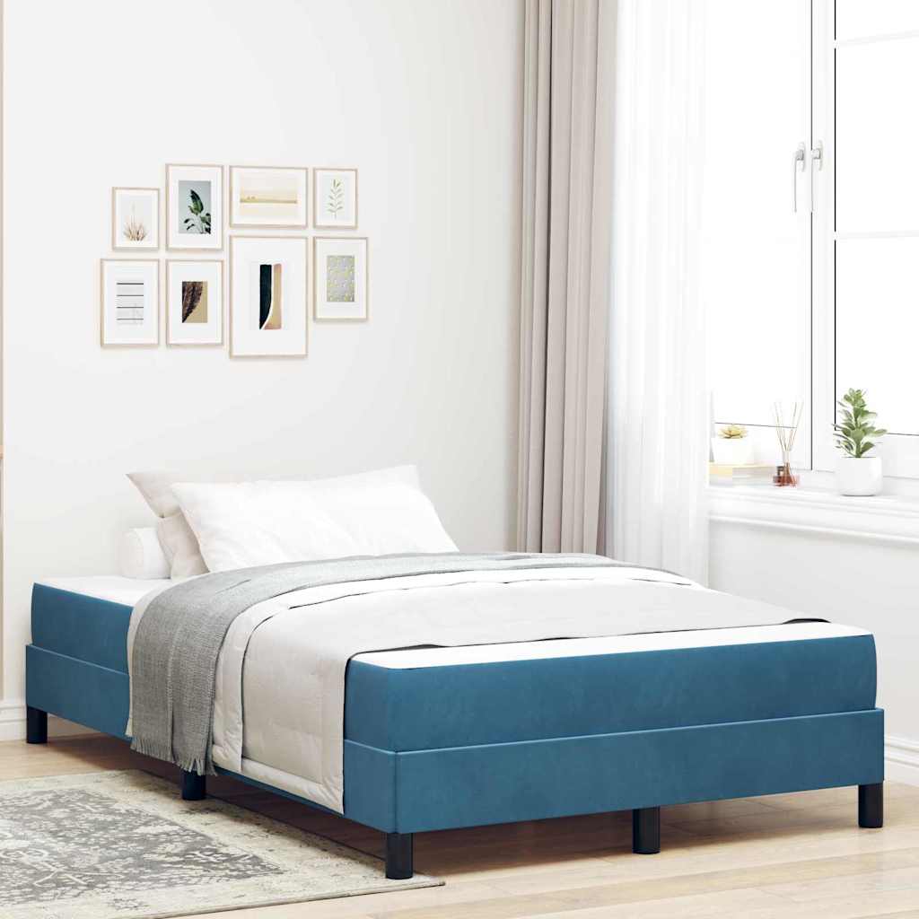 Box spring seng med madras Mørk blå 120 x 220 cm Stof