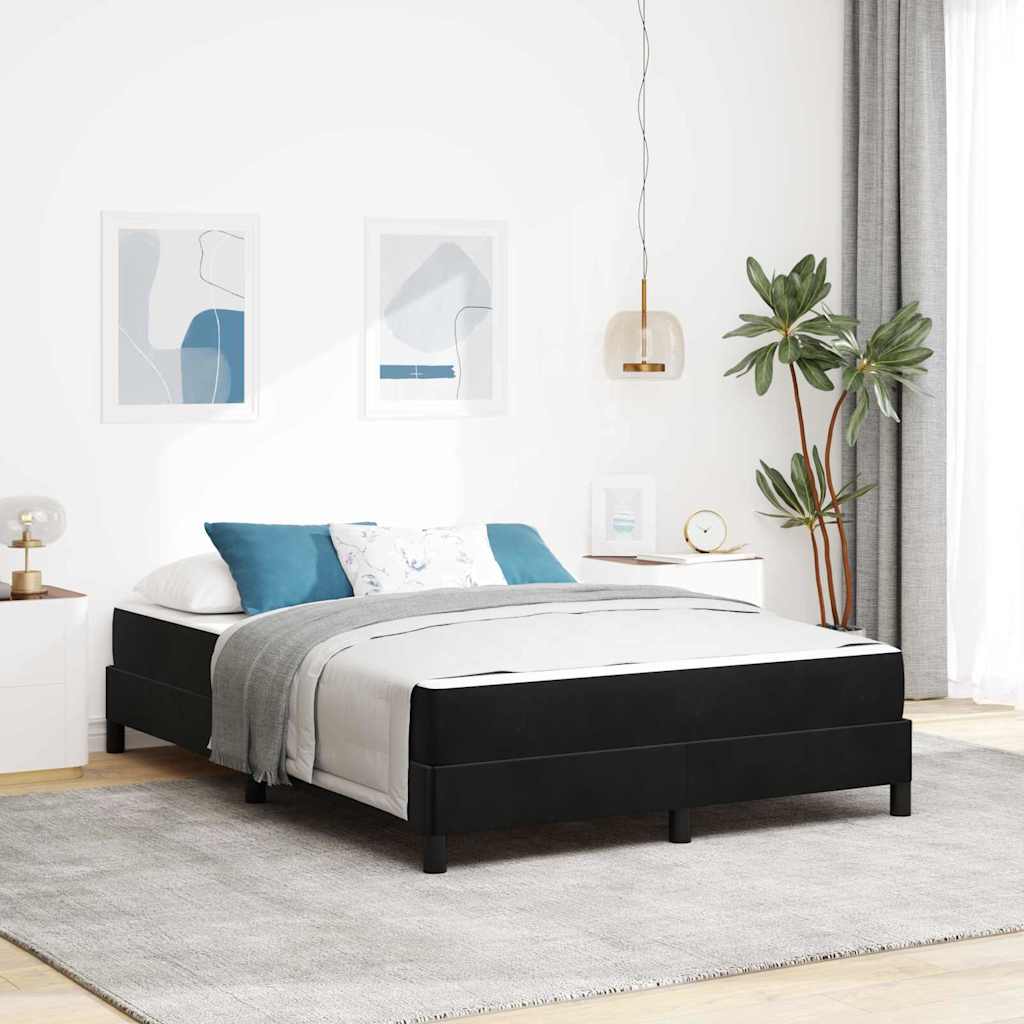 Box spring seng med madras Sort 160 x 220 cm Stof