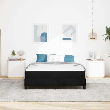 Box spring seng med madras Sort 160 x 220 cm Stof