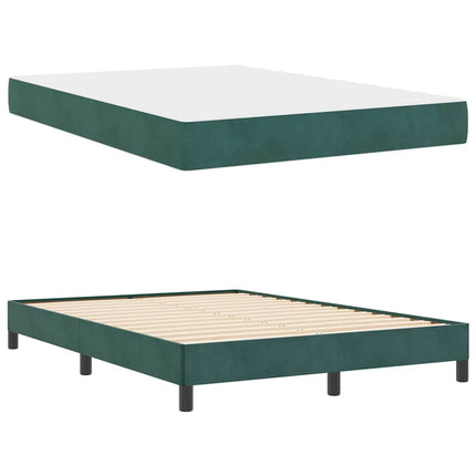 Box spring seng med madras Mørkegrøn 160 x 220 cm Stof