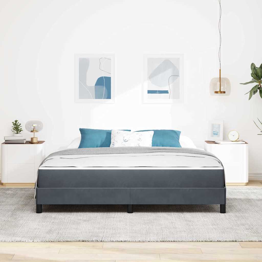 Box spring seng med madras Mørkegrå 180 x 220 cm Stof