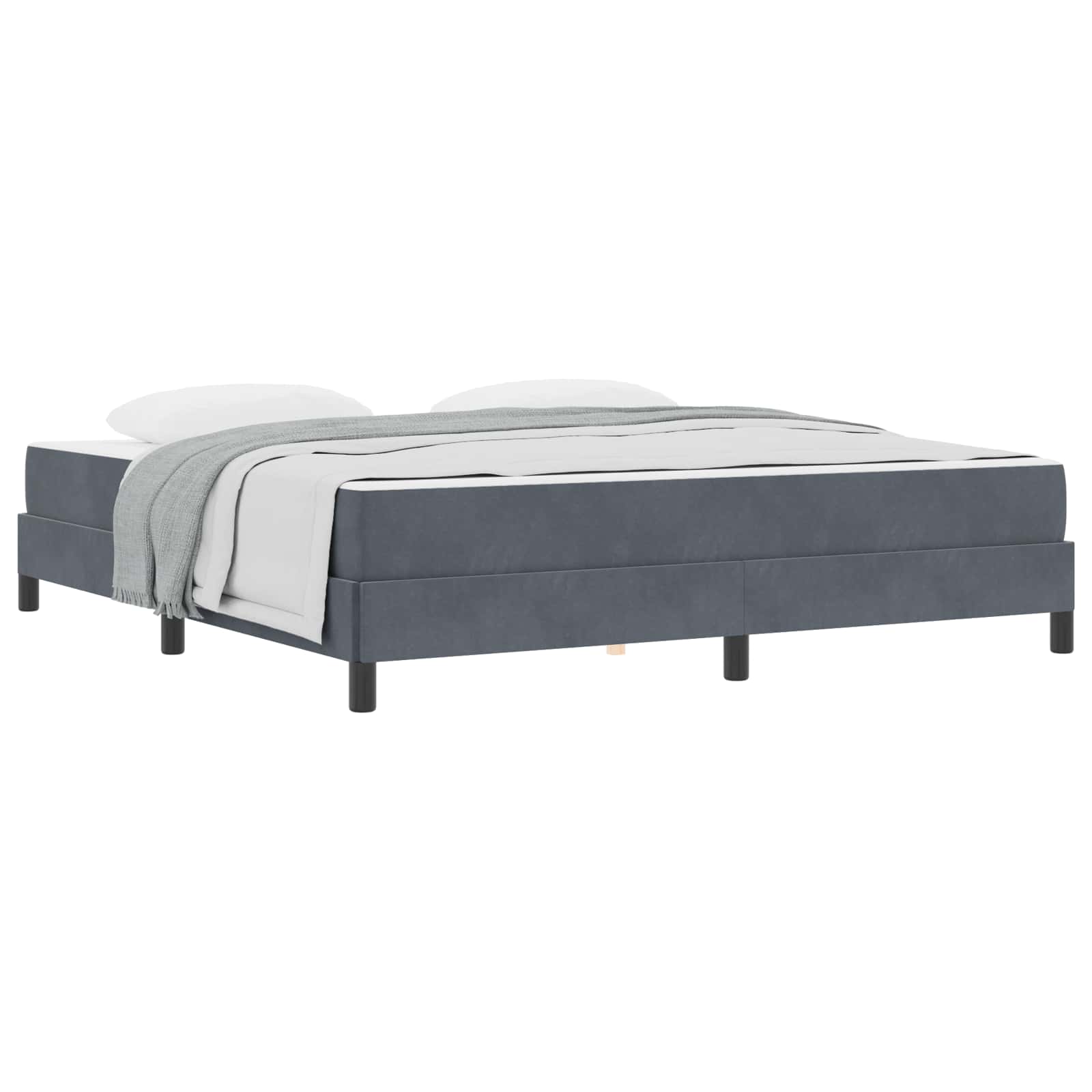 Box spring seng med madras Mørkegrå 180 x 220 cm Stof