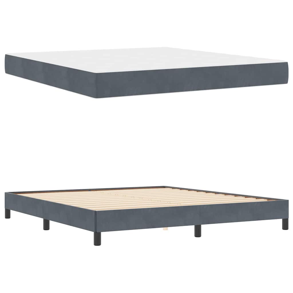 Box spring seng med madras Mørkegrå 180 x 220 cm Stof