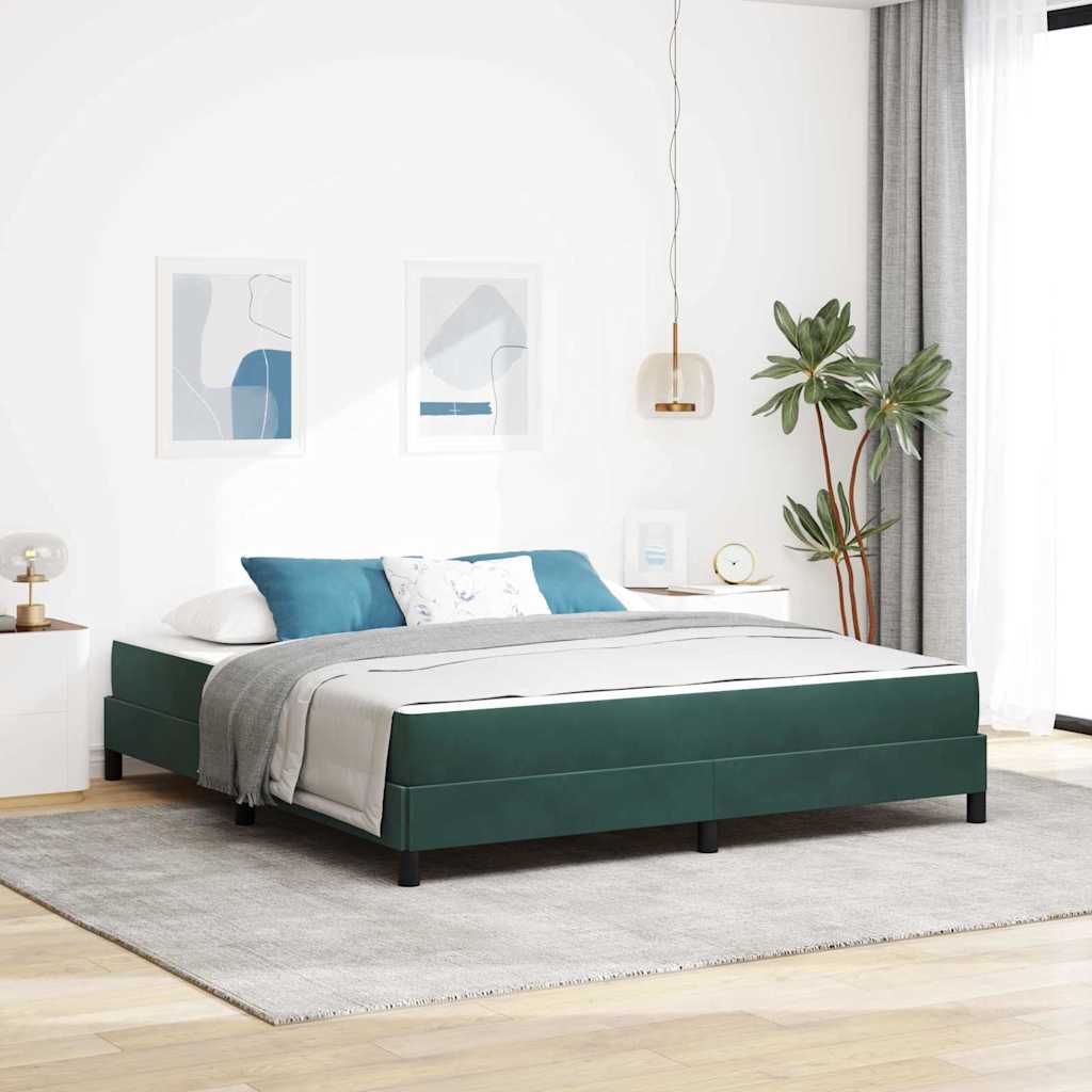 Box spring seng med madras Mørkegrøn 180 x 220 cm Stof