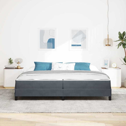 Box spring seng med madras Mørkegrå 200 x 220 cm Stof