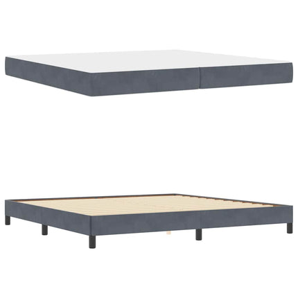 Box spring seng med madras Mørkegrå 200 x 220 cm Stof