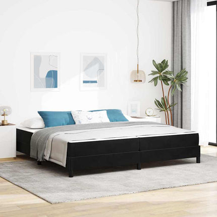 Box spring seng med madras Sort 200 x 220 cm Stof
