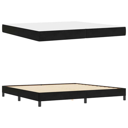 Box spring seng med madras Sort 200 x 220 cm Stof