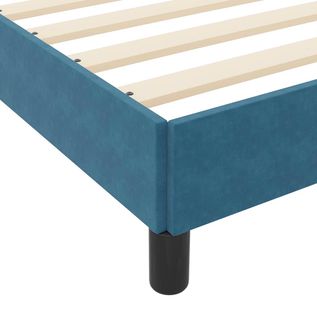 Box spring seng med madras Mørk blå 200 x 220 cm Stof