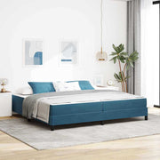 Box spring seng med madras Mørk blå 200 x 220 cm Stof