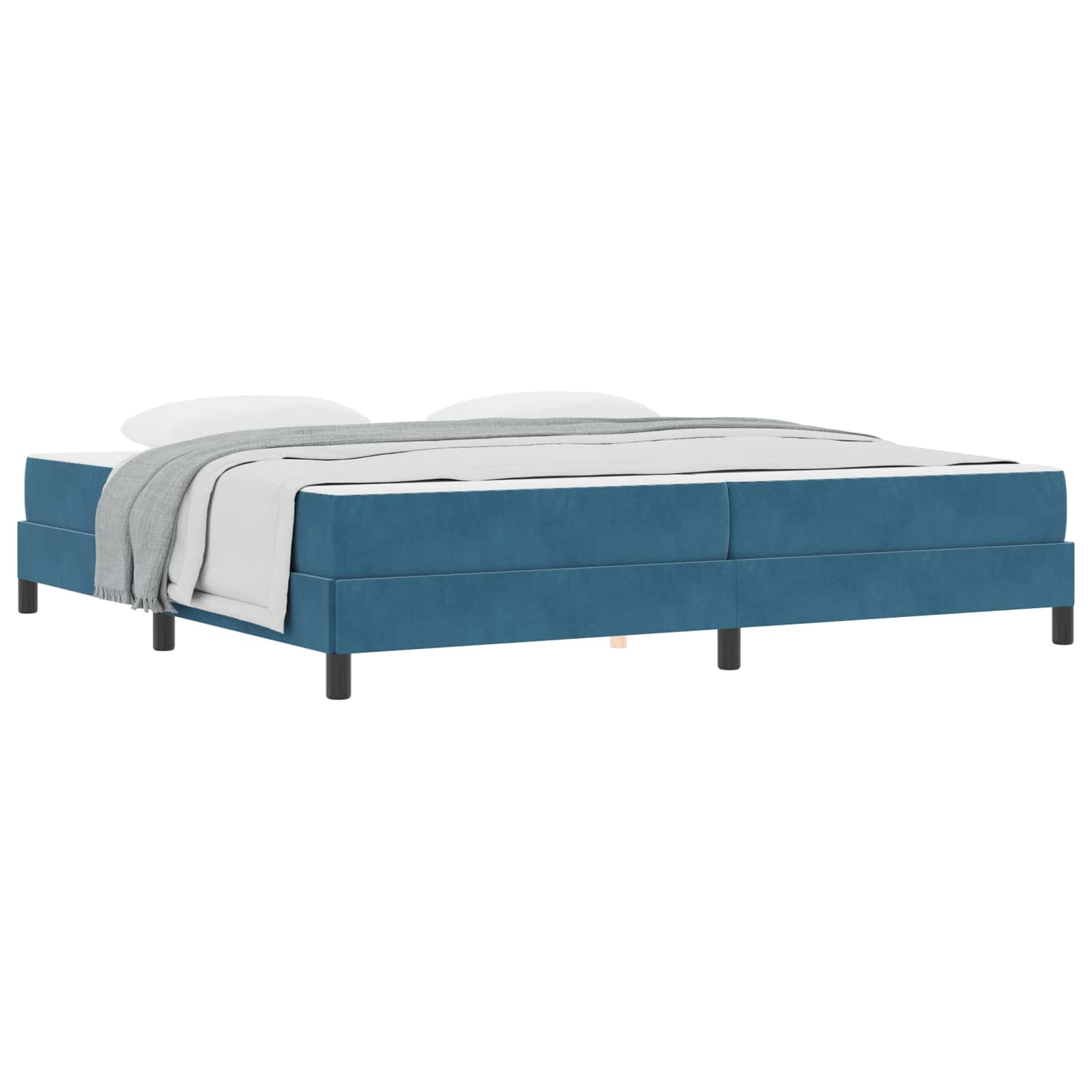 Box spring seng med madras Mørk blå 200 x 220 cm Stof