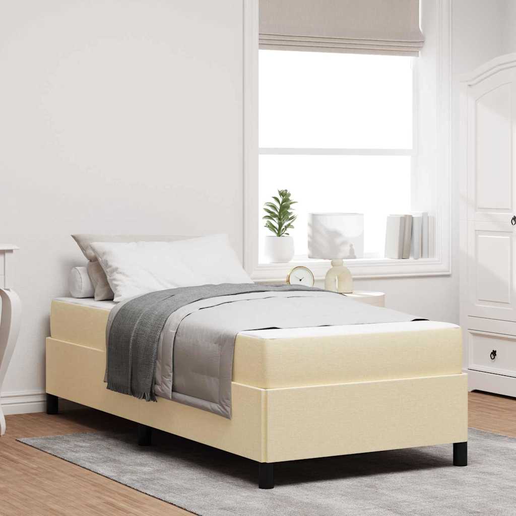 Box spring seng Creme 90 x 200 cm Stof