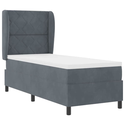 Box spring seng med hovedgærde Mørkegrå 200 x 80 cm Fløjl
