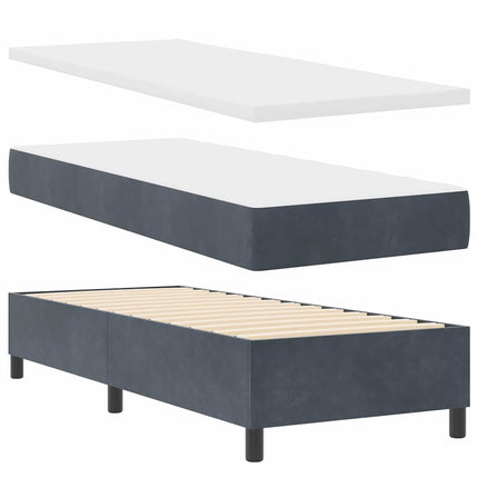 Box spring seng med hovedgærde Mørkegrå 200 x 80 cm Fløjl
