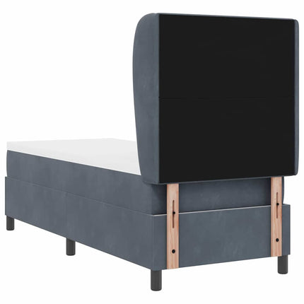 Box spring seng med hovedgærde Mørkegrå 200 x 80 cm Fløjl
