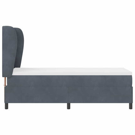 Box spring seng med hovedgærde Mørkegrå 200 x 80 cm Fløjl