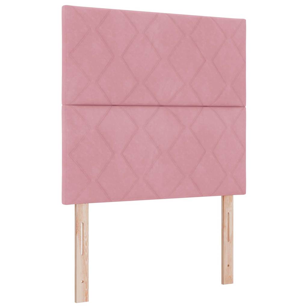 Box spring seng med madras Lyserød 190 x 90 cm Fløjl
