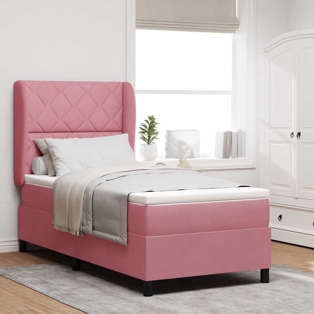 Box spring seng med hovedgrde Lyserd 200 x 100 cm Fljl