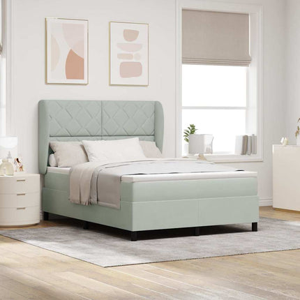 Box spring seng med hovedgærde Lysegrå 200 x 160 cm Fløjl