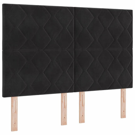 Box spring seng med hovedgærde Sort 200 x 160 cm Fløjl