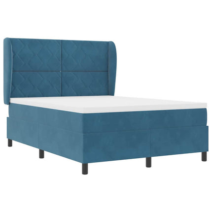 Box spring seng med hovedgærde Mørk blå 200 x 160 cm Fløjl