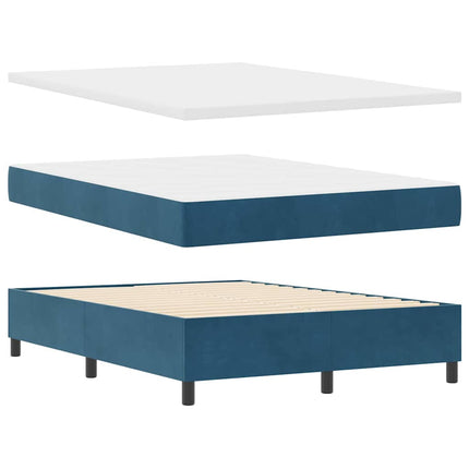 Box spring seng med hovedgærde Mørk blå 200 x 160 cm Fløjl