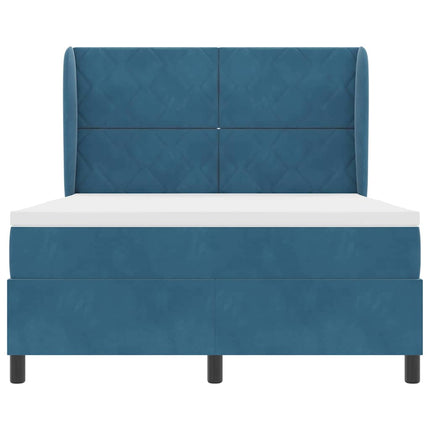 Box spring seng med hovedgærde Mørk blå 200 x 160 cm Fløjl