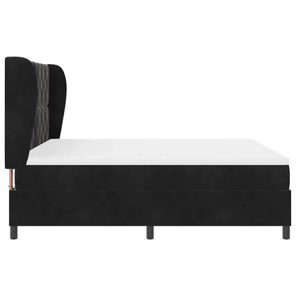 Box spring seng med hovedgærde Sort 200 x 180 cm Fløjl