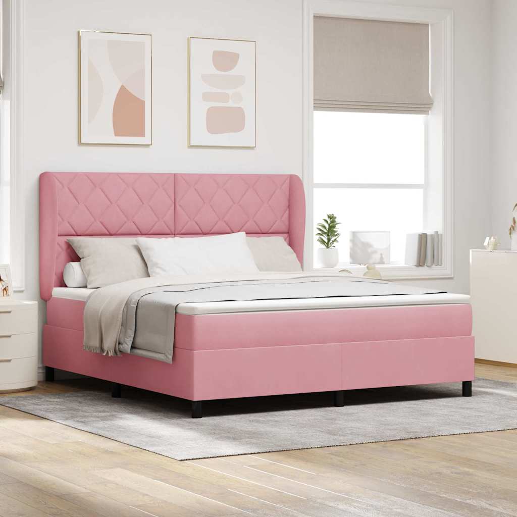 Box spring seng med hovedgrde Lyserd 200 x 180 cm Fljl