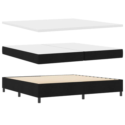 Box spring seng med hovedgærde Sort 200 x 200 cm Fløjl