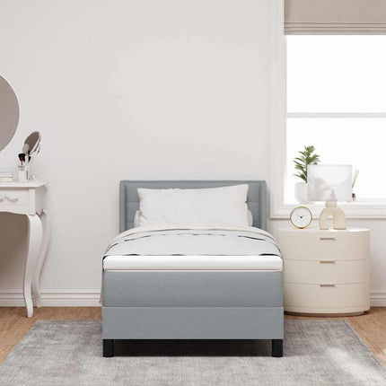 Box spring seng med hovedgærde Lysegrå 200 x 80 cm Stof