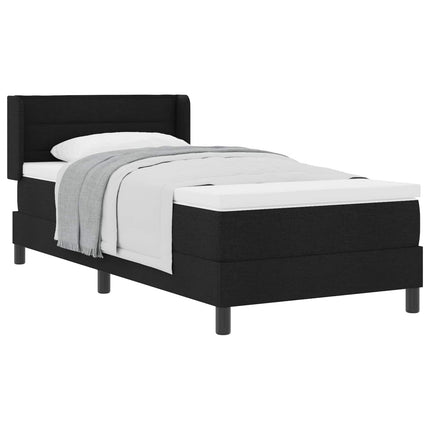 Box spring seng med hovedgærde Sort 200 x 80 cm Stof