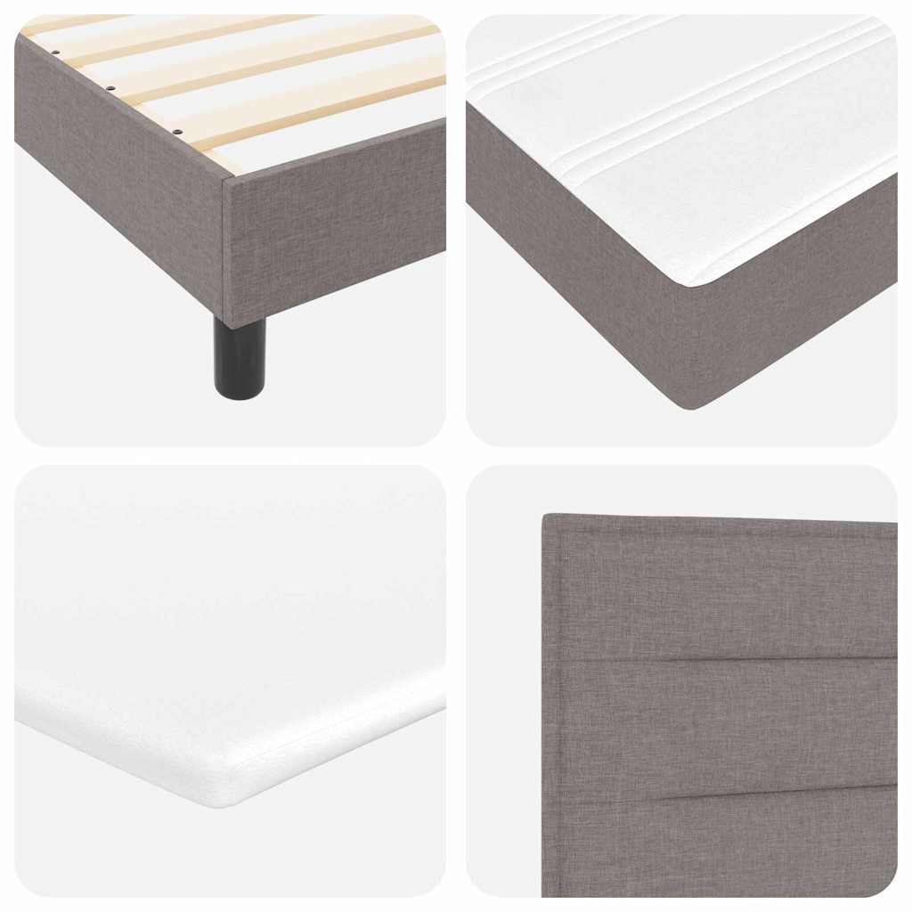 Box spring seng med hovedgærde Gråbrun 200 x 80 cm Stof
