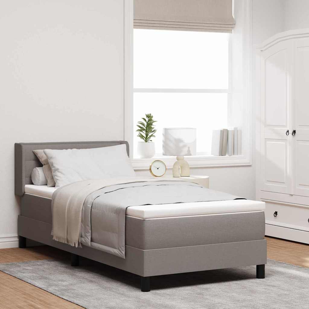 Box spring seng med hovedgærde Gråbrun 200 x 80 cm Stof