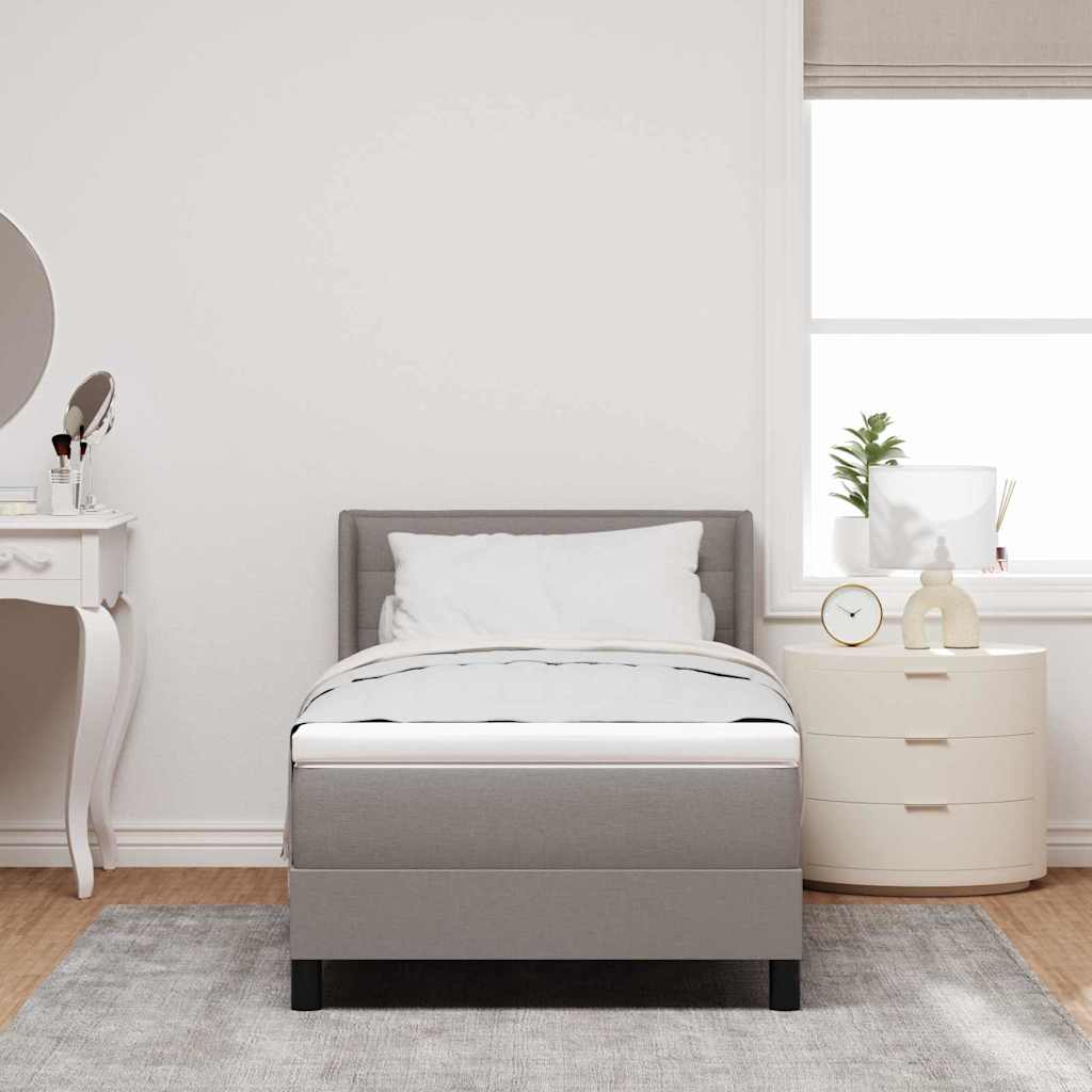 Box spring seng med hovedgærde Gråbrun 200 x 80 cm Stof