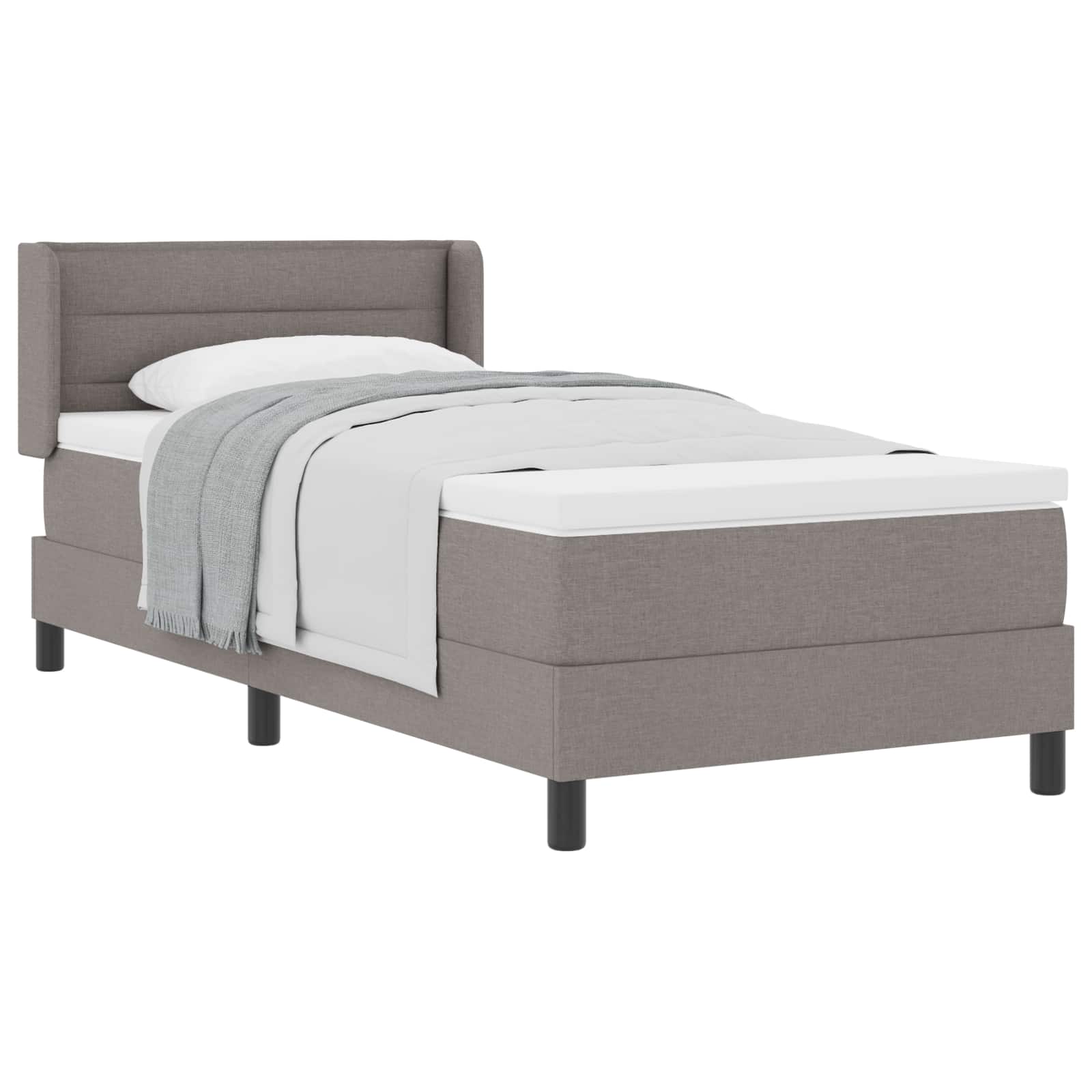 Box spring seng med hovedgærde Gråbrun 200 x 80 cm Stof