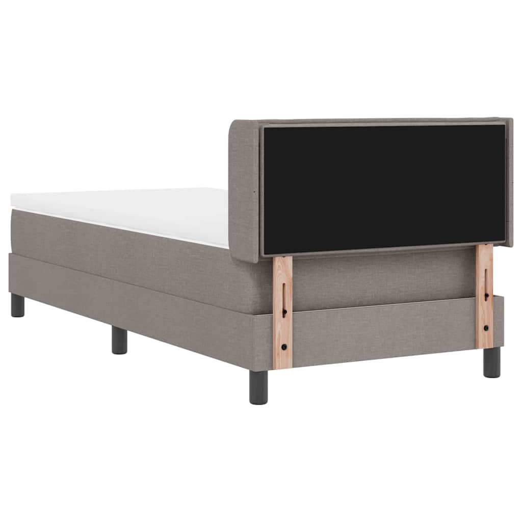 Box spring seng med hovedgærde Gråbrun 200 x 80 cm Stof