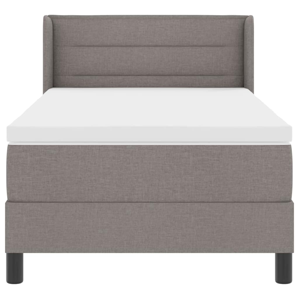 Box spring seng med hovedgærde Gråbrun 200 x 80 cm Stof