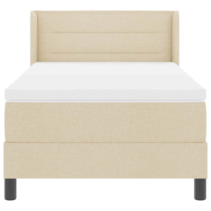 Box spring seng med hovedgærde Creme 200 x 80 cm Stof